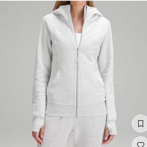LuluLemon Scuba Full Zip Hoodie in size 8 - Heathered Core Ultra light grey